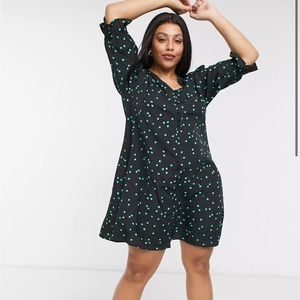 Wednesday Girl Curve button front mini dress scattered dot Size 16 whimsigoth